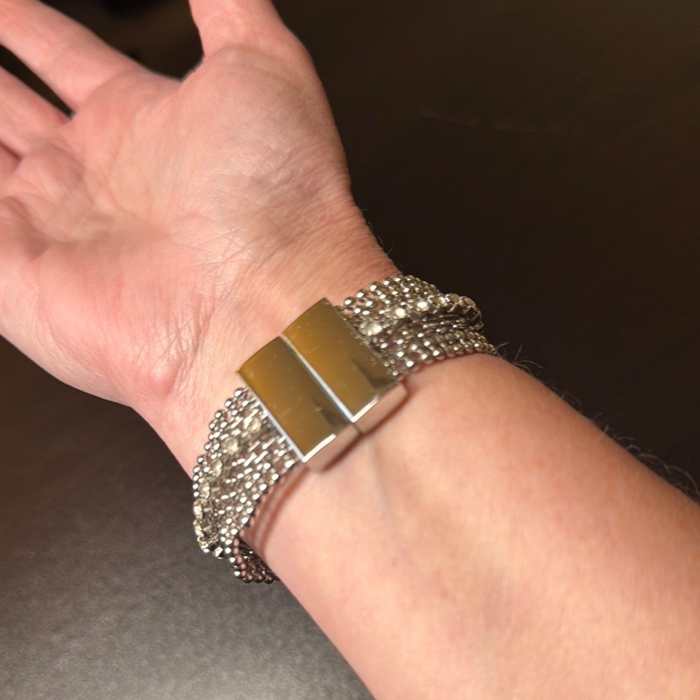 Silver Cuff Bracelet with Intricate Metalwork - Picture 2 of 6